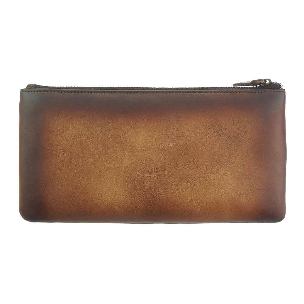 Wallet Adele in vintage leather Colour Dark Brown wallet