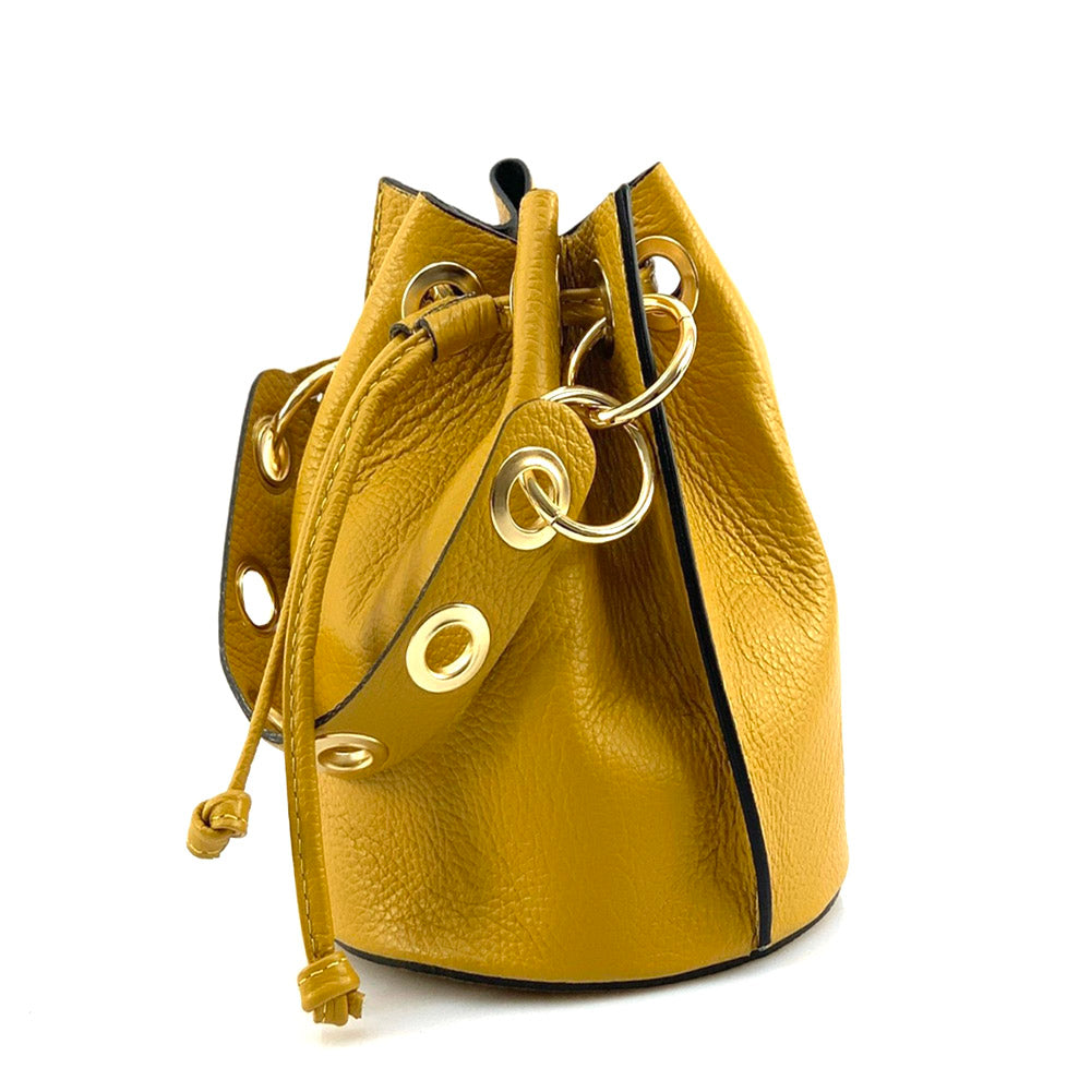 Eileen leather bucket bag Colour Yellow handbag