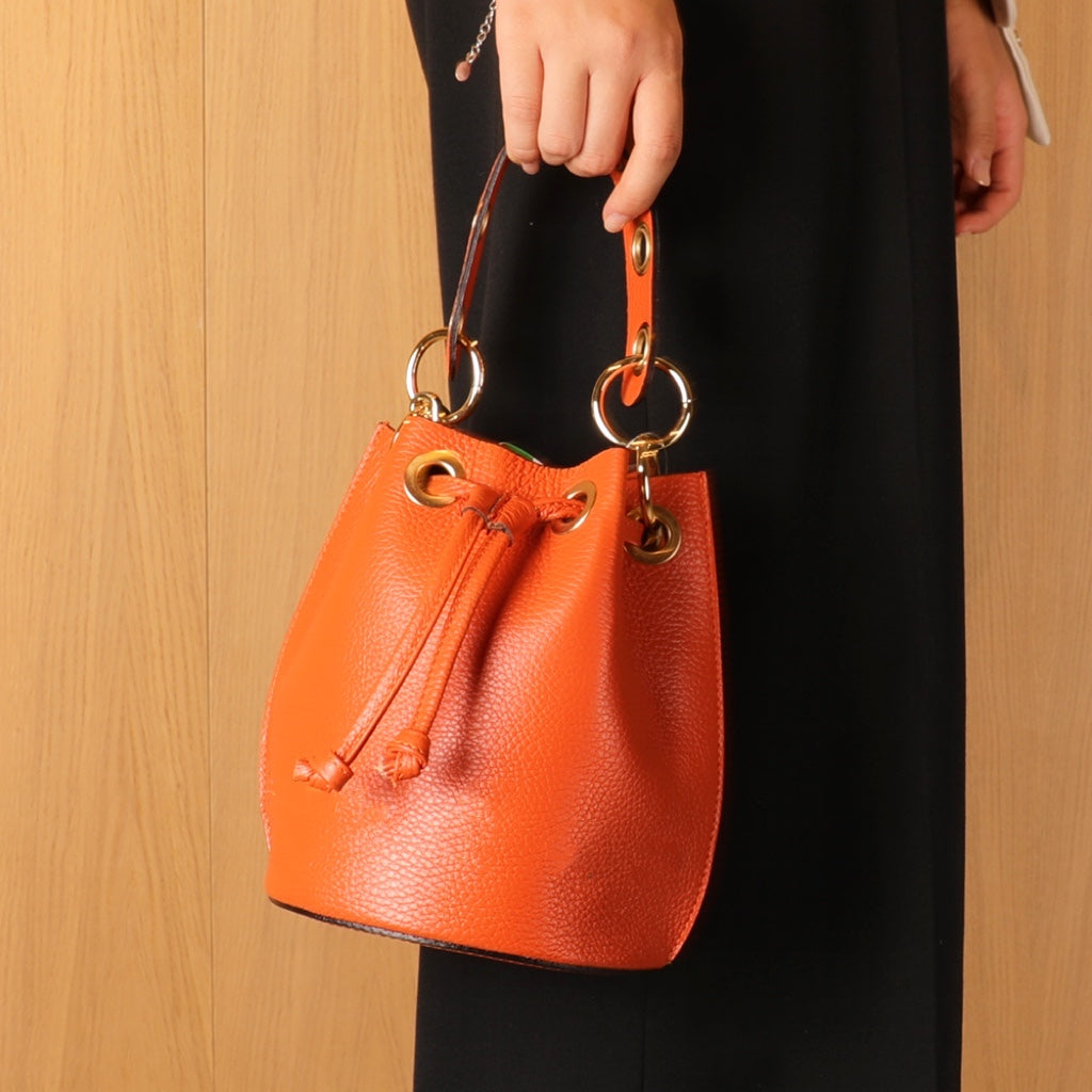 Eileen leather bucket bag handbag