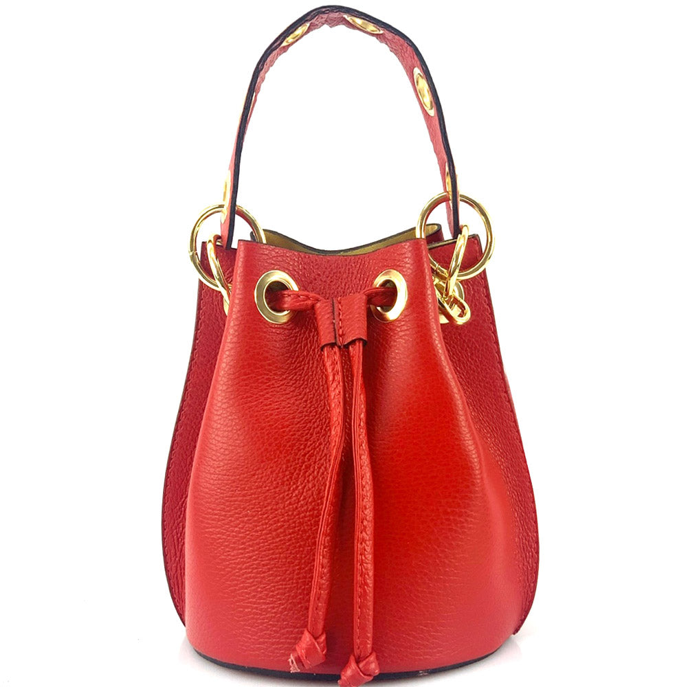 Eileen leather bucket bag Colour Light red handbag