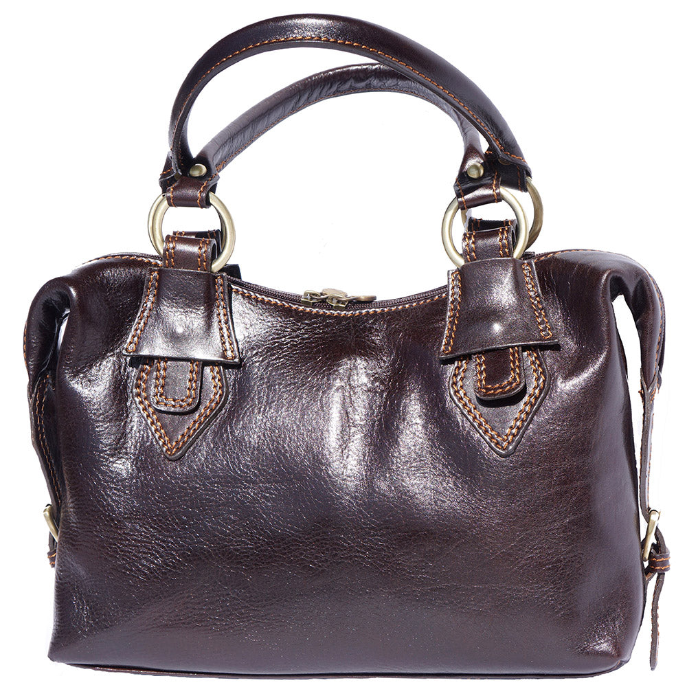 Ornella leather Handbag Colour Dark Brown handbag