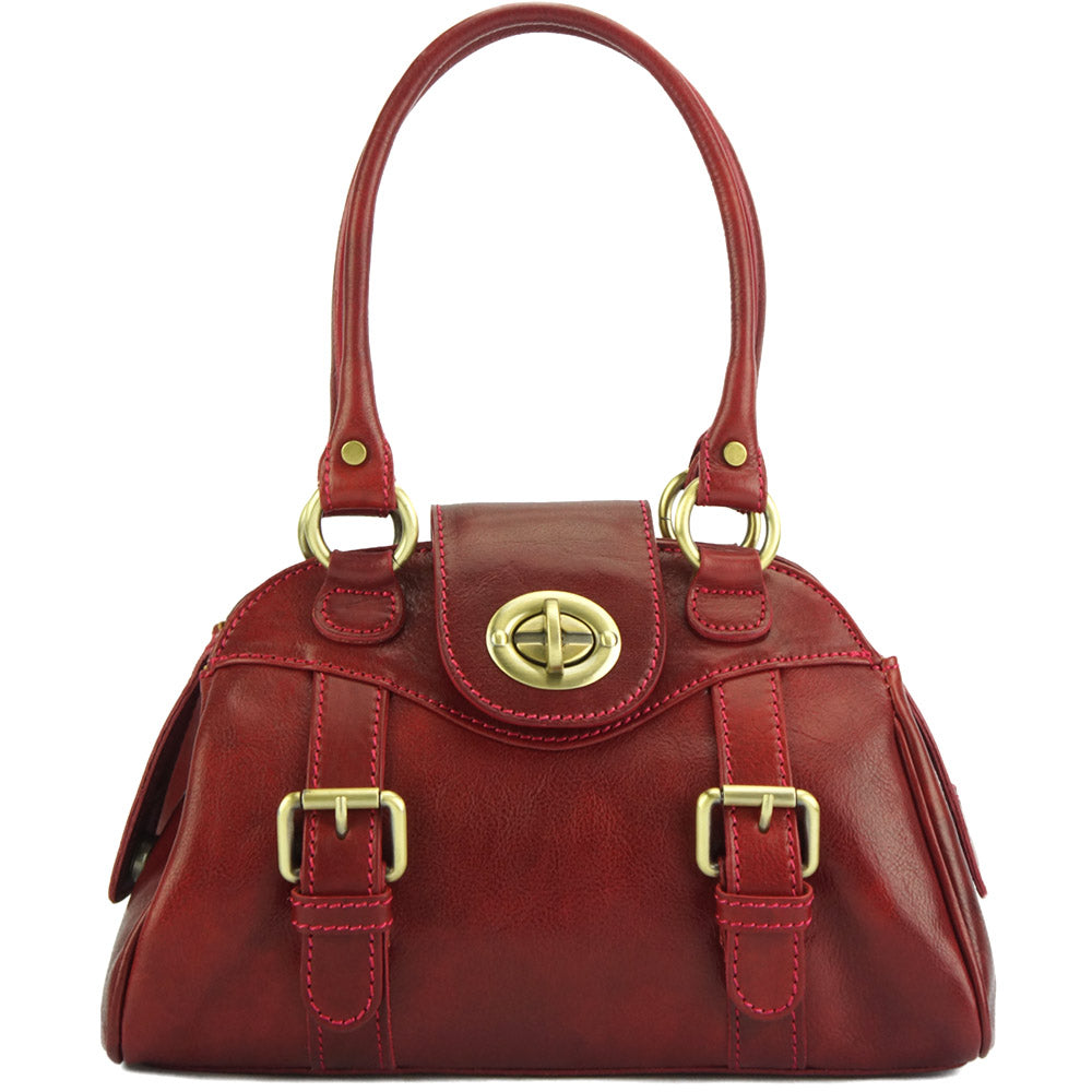 Romina leather bag Colour Dark red handbag