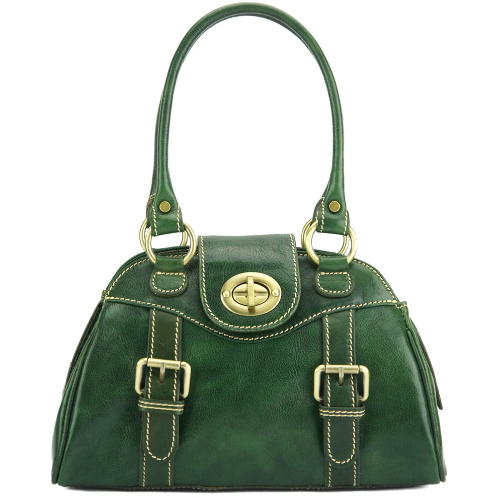 Romina leather bag Colour Dark green handbag