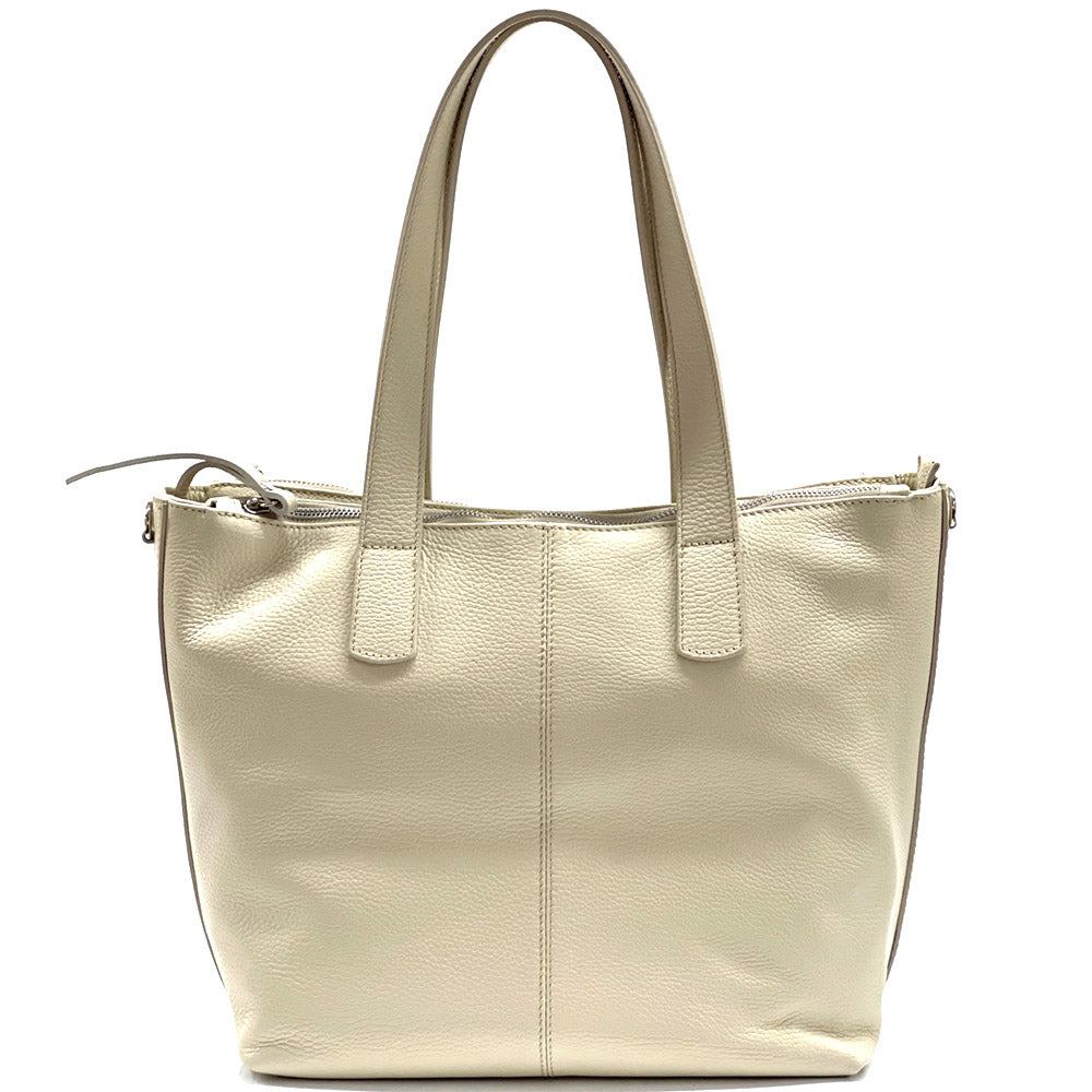 Zaira Leather Handbag Colour Beige handbag