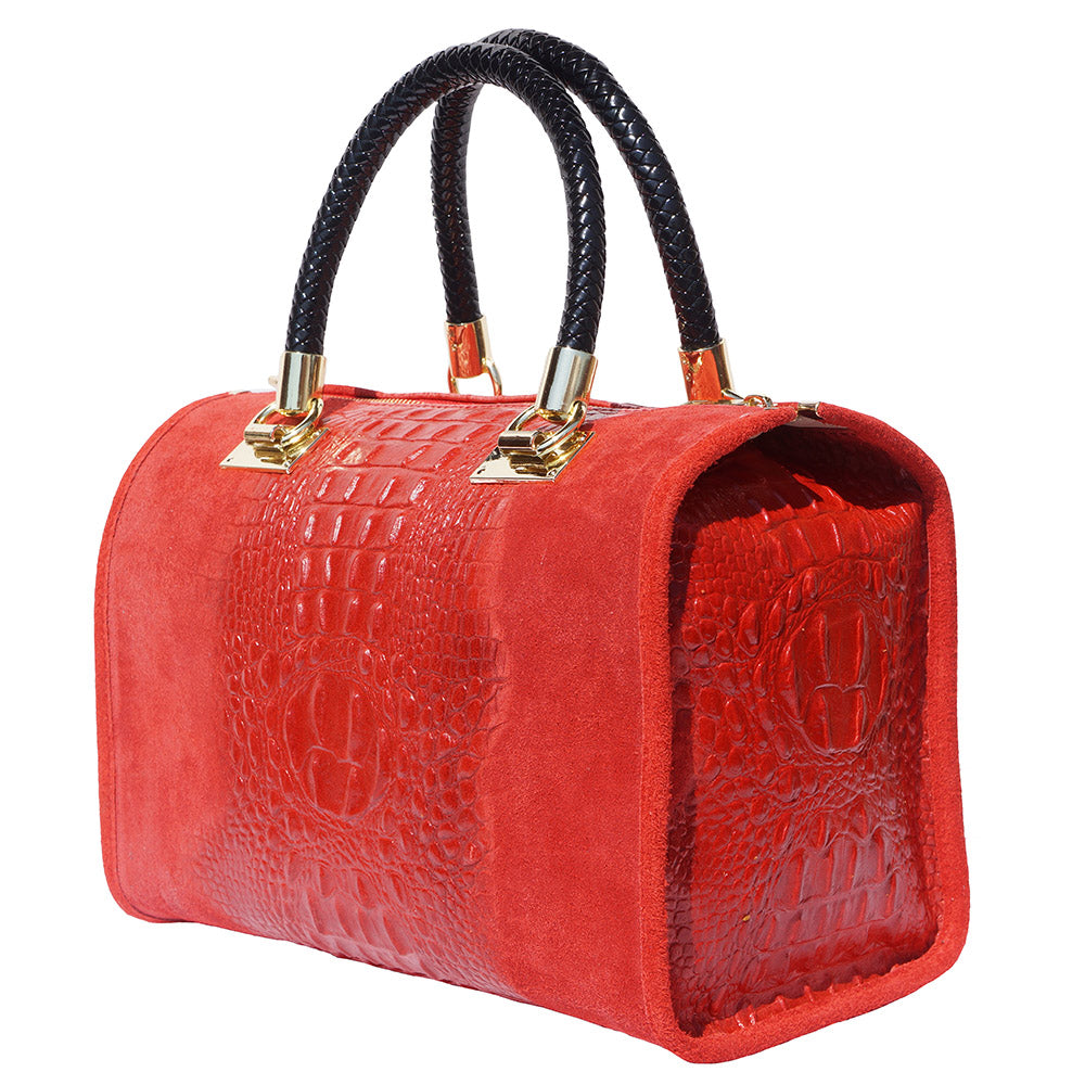 Emma leather Boston-bag Colour Light red handbag