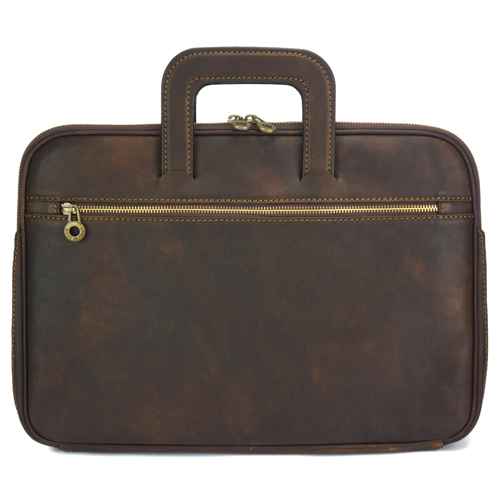 Porte-Documents Jour in Italian Vacchetta leather Colour Dark Brown briefcase