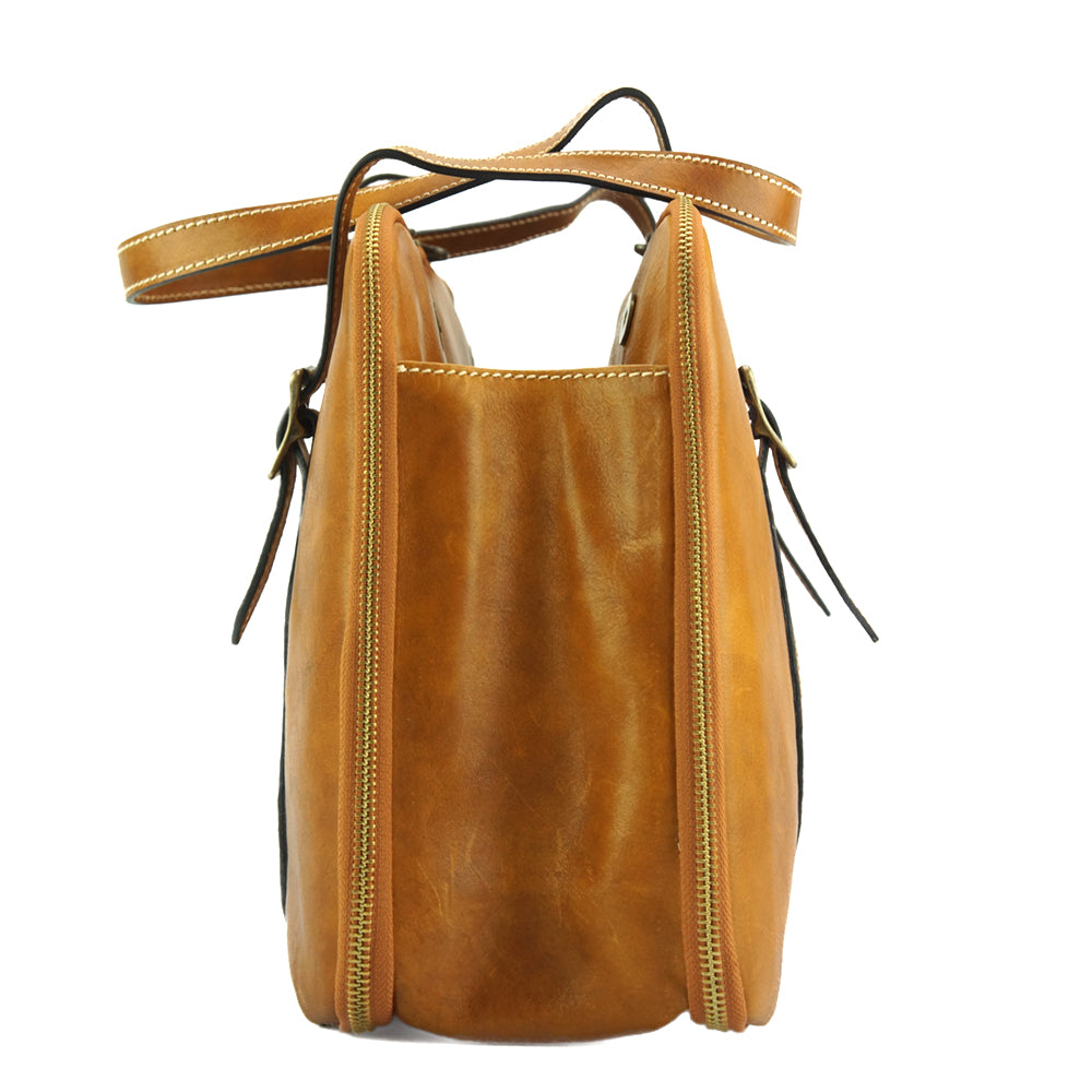 Iéna Shoulder tote in natural cowhide trim shopping bag