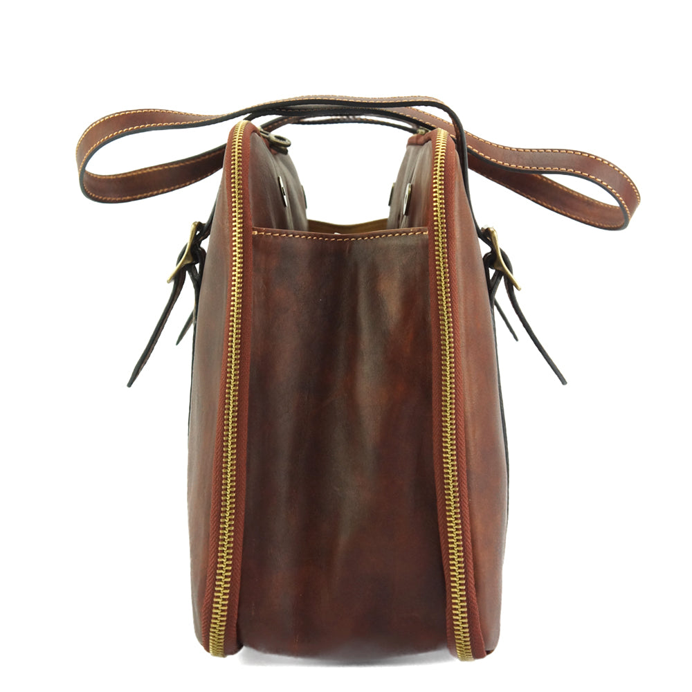 Iéna Shoulder tote in natural cowhide trim shopping bag