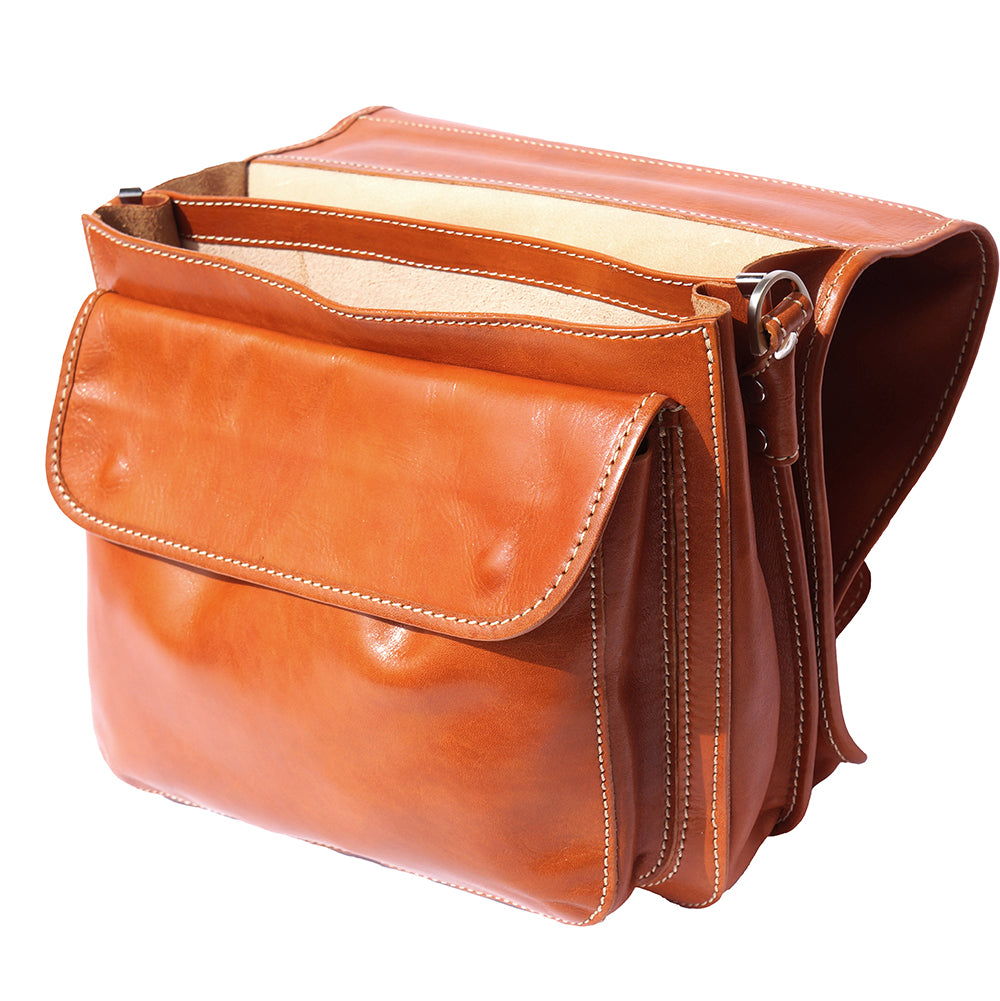 Leather briefcase with two compartments briefcase