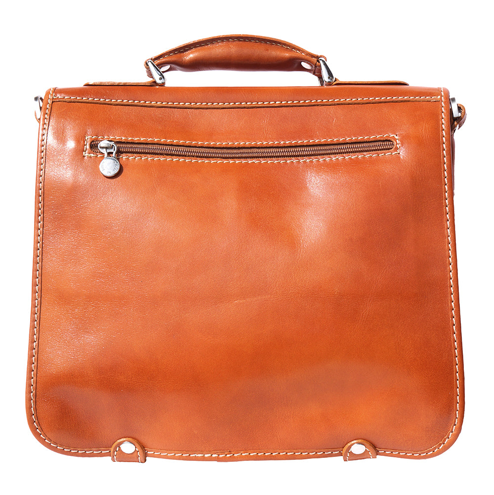 Leather briefcase with two compartments briefcase