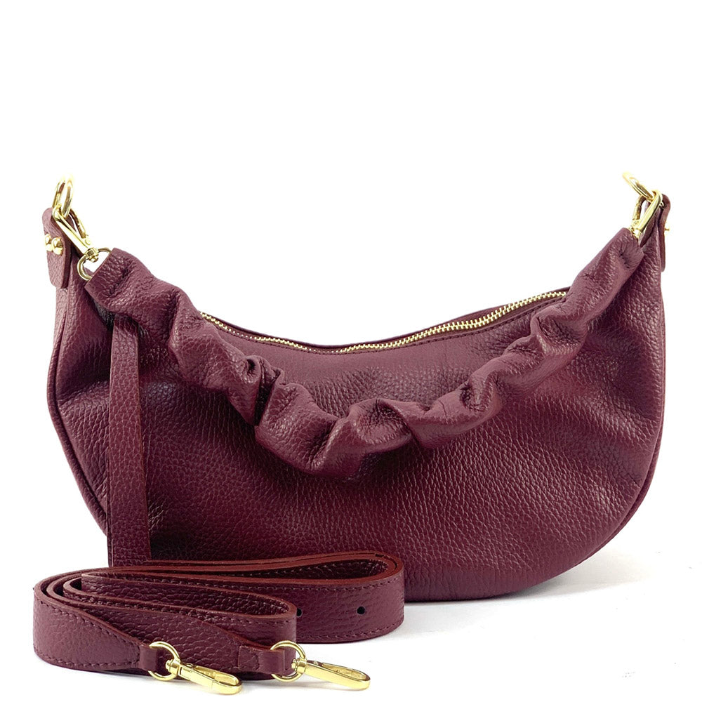 Tara Small Hobo Leather bag Colour Bordeaux handbag