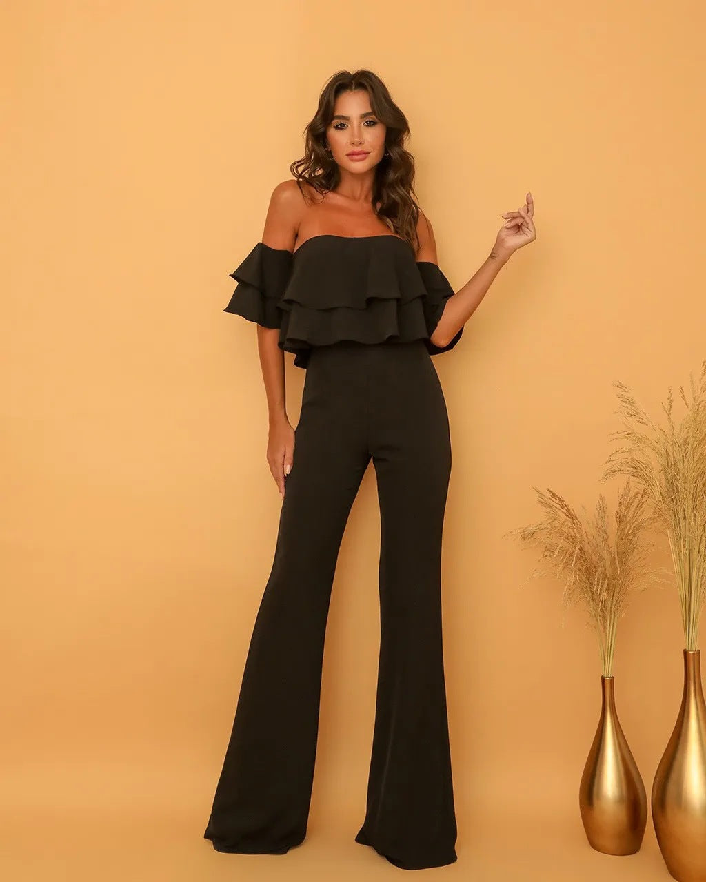 Wear Solid Color Backless Slim Fit jumpsuit Jumpsuit/Rompers