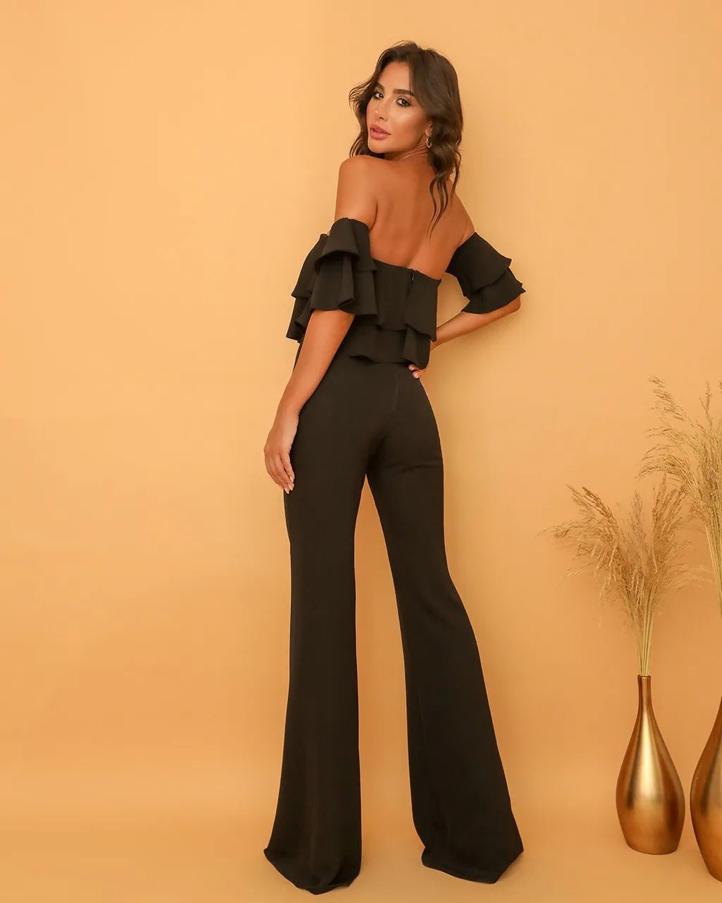 Wear Solid Color Backless Slim Fit jumpsuit Jumpsuit/Rompers