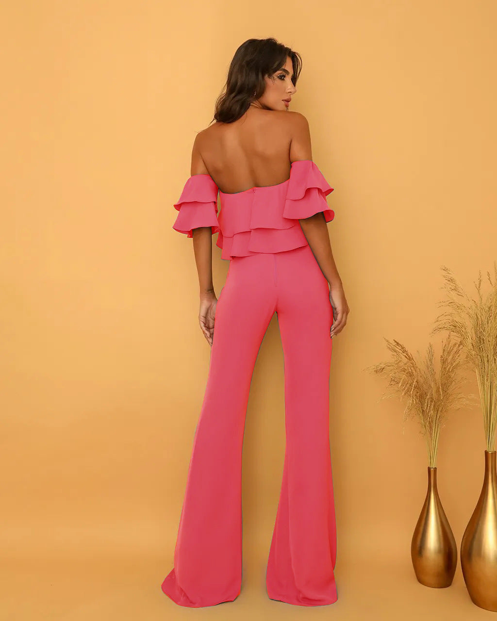 Wear Solid Color Backless Slim Fit jumpsuit Jumpsuit/Rompers