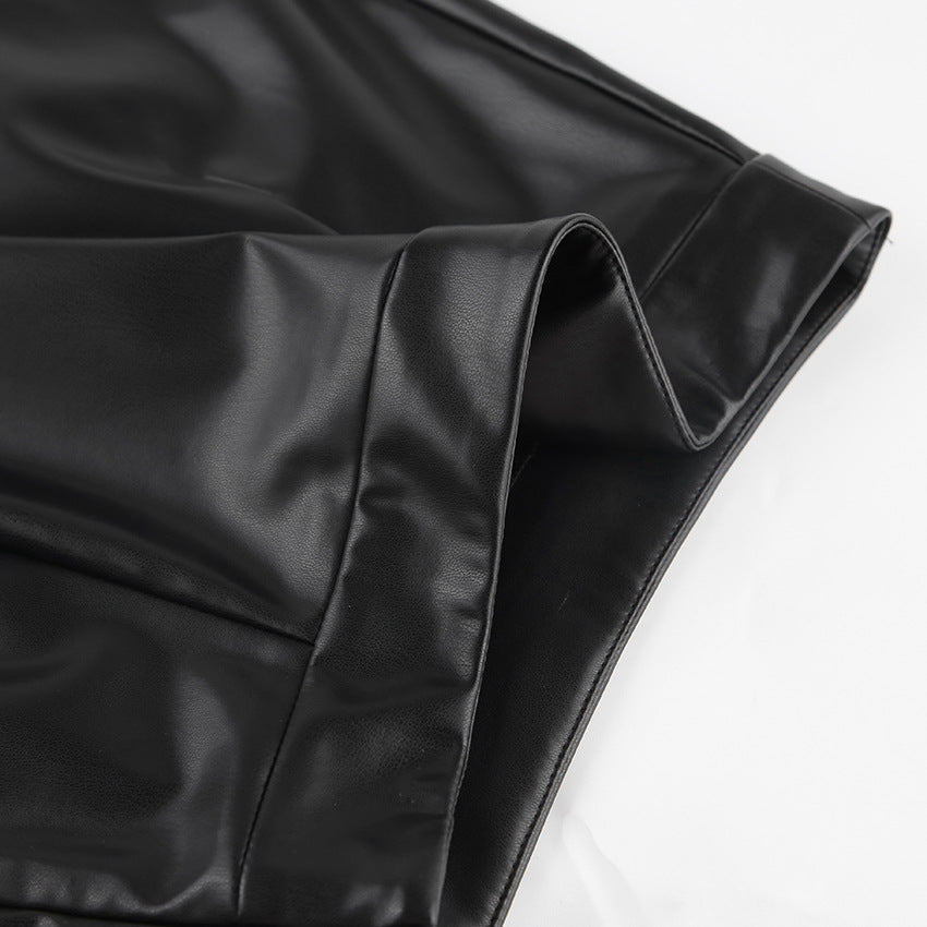 Split Leather Skirt Faux Leather Skirt