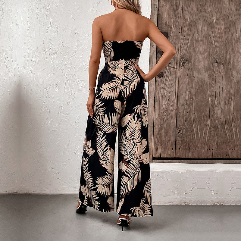 Printing Tube Top Jumpsuit