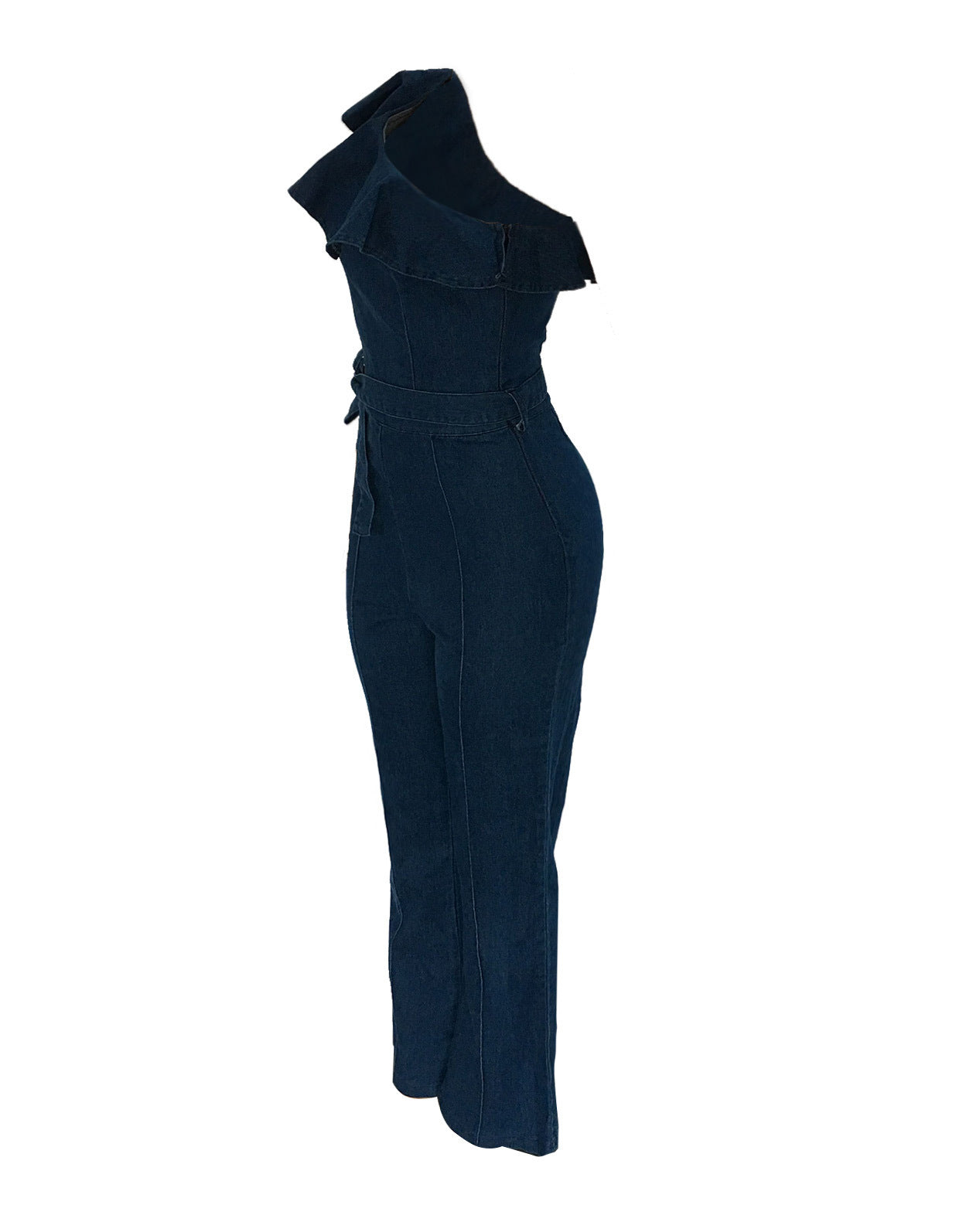 Denim Jumpsuit Blue Washed Denim Jumpsuit/Rompers